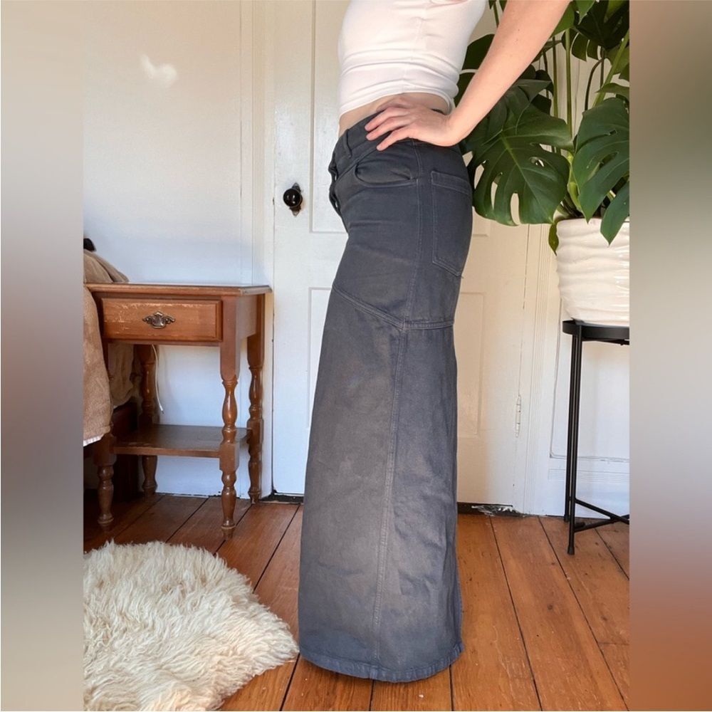 NWT Herskind Nikita Denim Maxi Skirt 36 Modest Minimalist Long Skirt Cotton